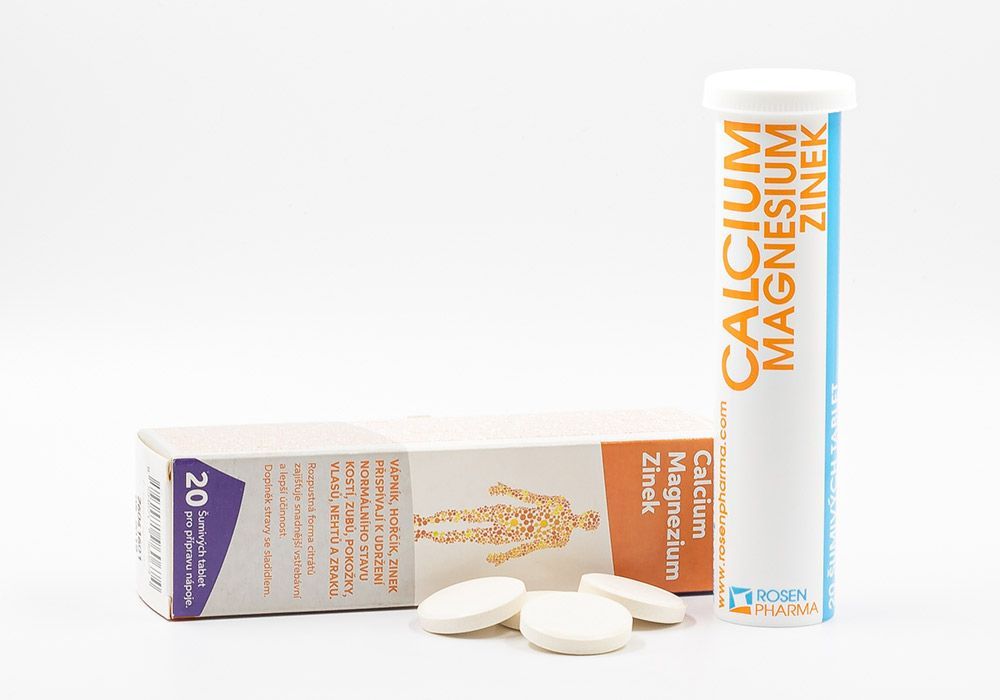 Calcium, Magnezium, Zinek - šumivé tablety