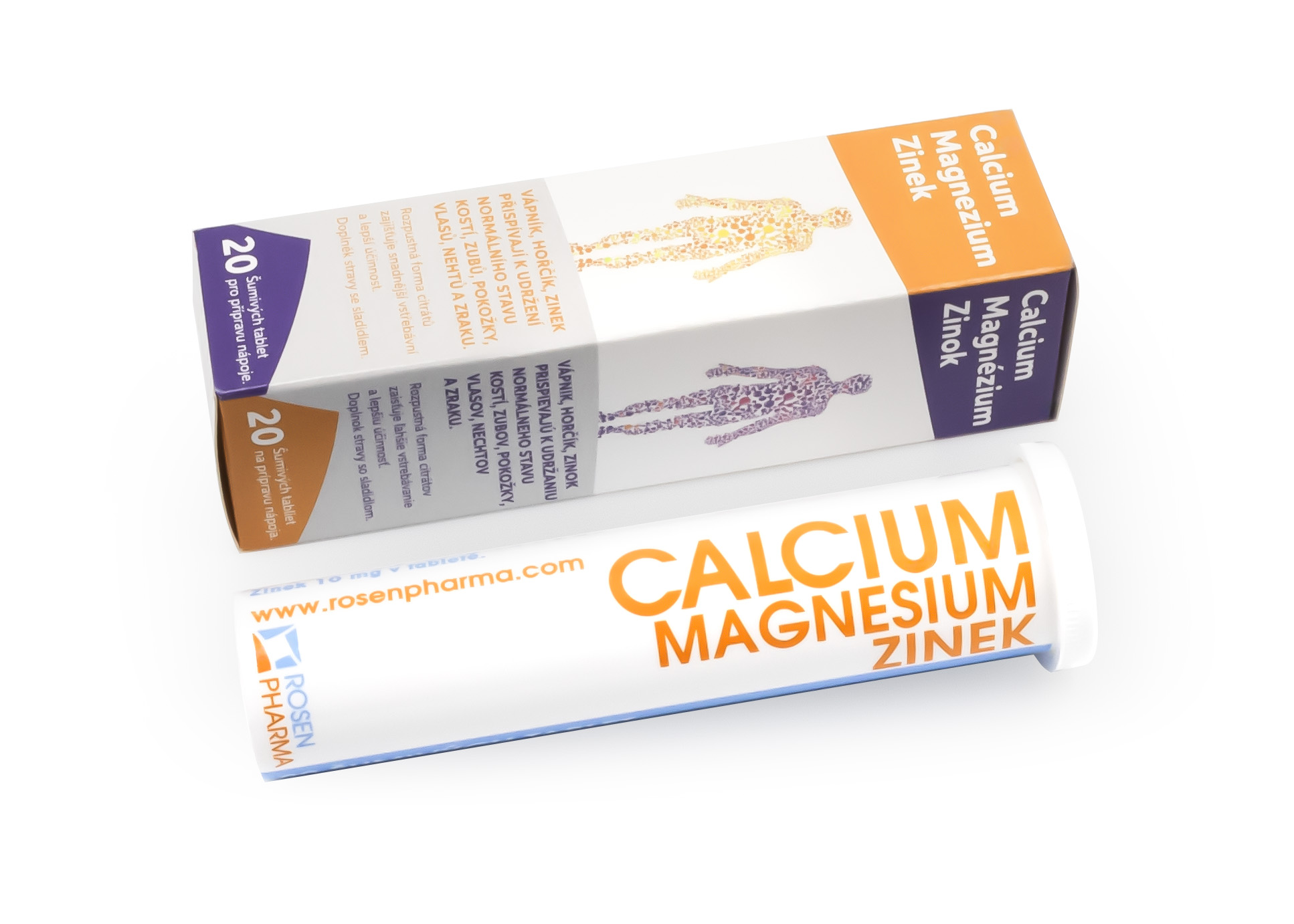 Calcium, Magnezium, Zinek - šumivé tablety