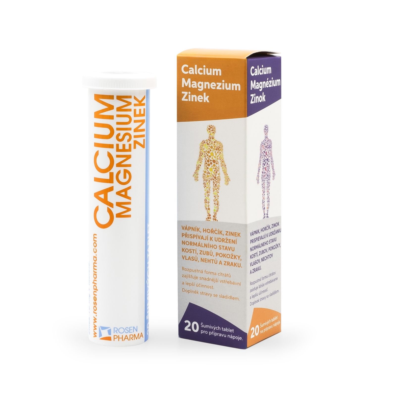 Calcium, Magnezium, Zinek - šumivé tablety