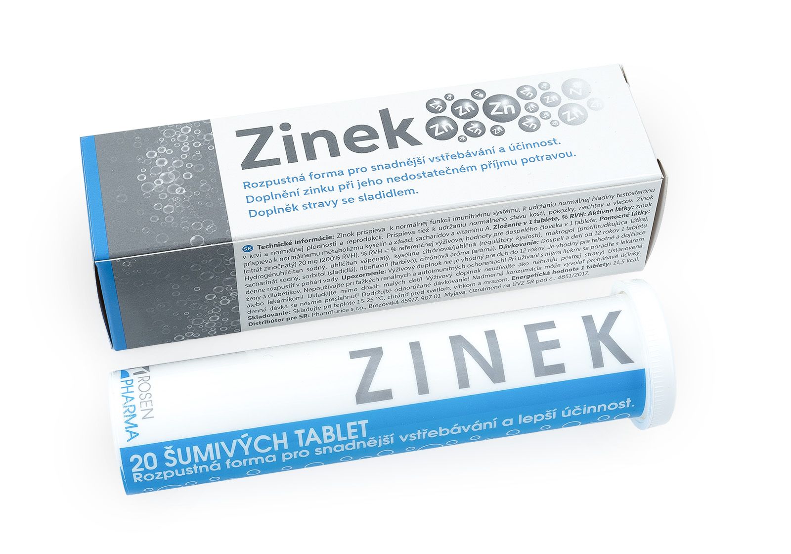 Zinek - &scaron;umiv&eacute; tablety